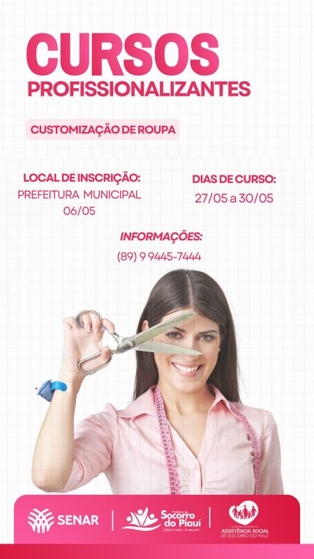 CURSO DE CORTE E COSTURA- PROFISSIONALIZANTE