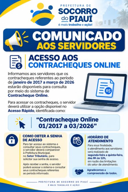 Contracheque Online de Janeiro/2017 até Março/2026